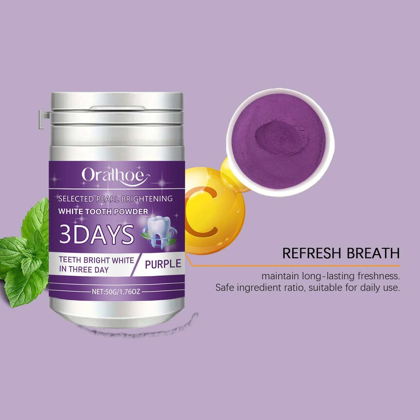 Purple Dental Powder Daily Care Oral Cleaning