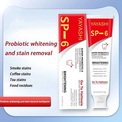 Probiotic Toothpaste SP-6 Whitening Tooth Remove Plaque Stains Teeth Whitener Oral Hygiene Clean Fresh Breath Denta 120G New