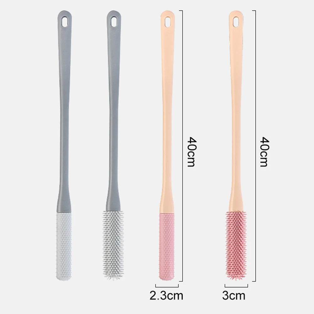 2Pcs Long Handled Toe Gaps Cleaning Brush Super Soft Silicone Foot Scrubber Exfoliating Brush Foot Wash Brush for Shower