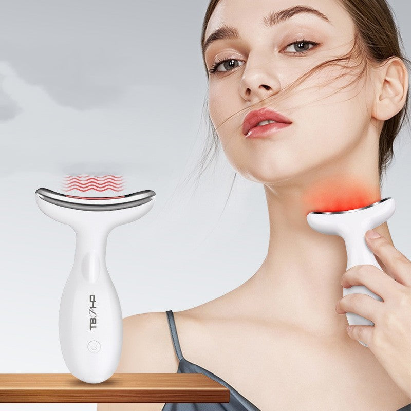 Neck Firming Beauty Device with Vibration & Color Light Therapy