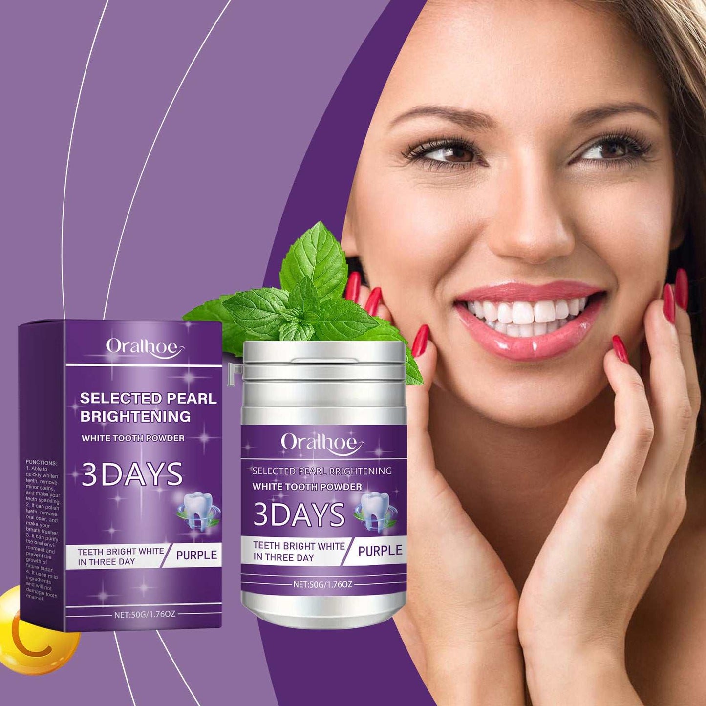 Purple Dental Powder Daily Care Oral Cleaning