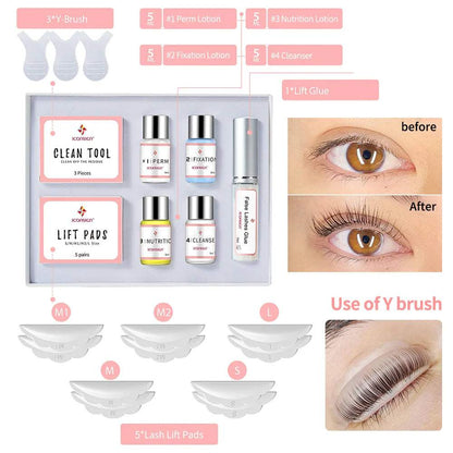 Lash Lift Kit Keratin Eyelash Perm Set Lifting Eyelash Lasting Curled 6 to 8 Weeks Eyelash Makeup Salon Beauty