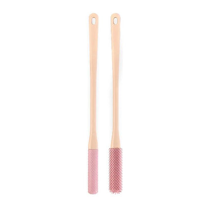 2Pcs Long Handled Toe Gaps Cleaning Brush Super Soft Silicone Foot Scrubber Exfoliating Brush Foot Wash Brush for Shower