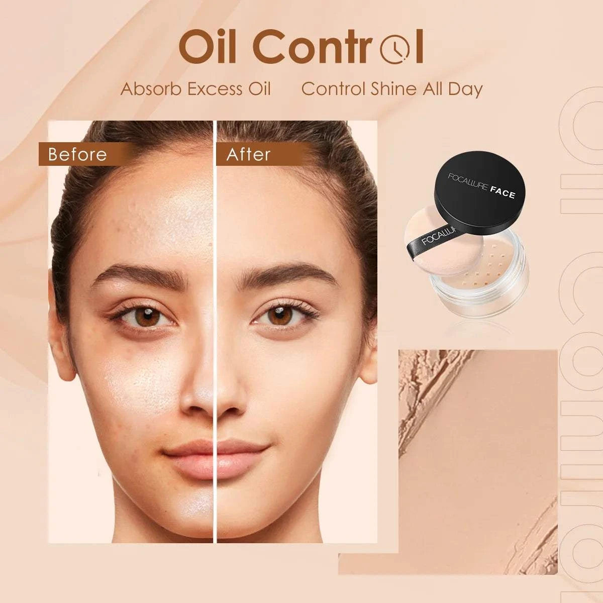 Invisible Finish Loose Setting Powder Translucent Natural Soft Face Makeup Powder Oil Control Face Loose Powder