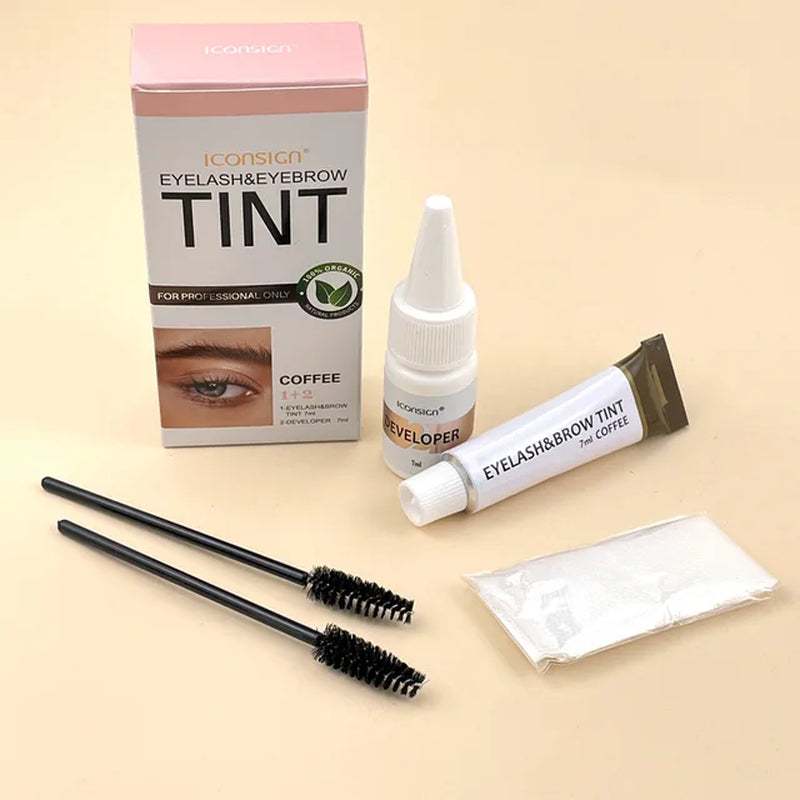 Eyelash Eyebrow Dye Tint Kit Fast Tint Brow Dye Gel Eyebrow Cream Black/Brown/Coffee Brow Enhancers Mascara Makeup Tool