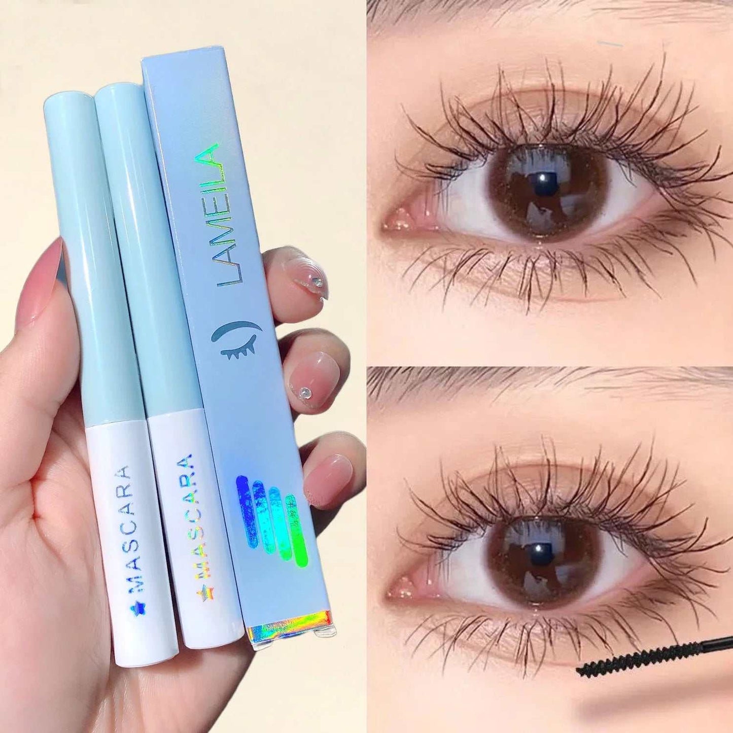 Ultra-Fine Small Brush Head Mascara Lengthening Black 3D Lash Eyelash Extension Eye Lashes Long-Wearing Black Color Mascara