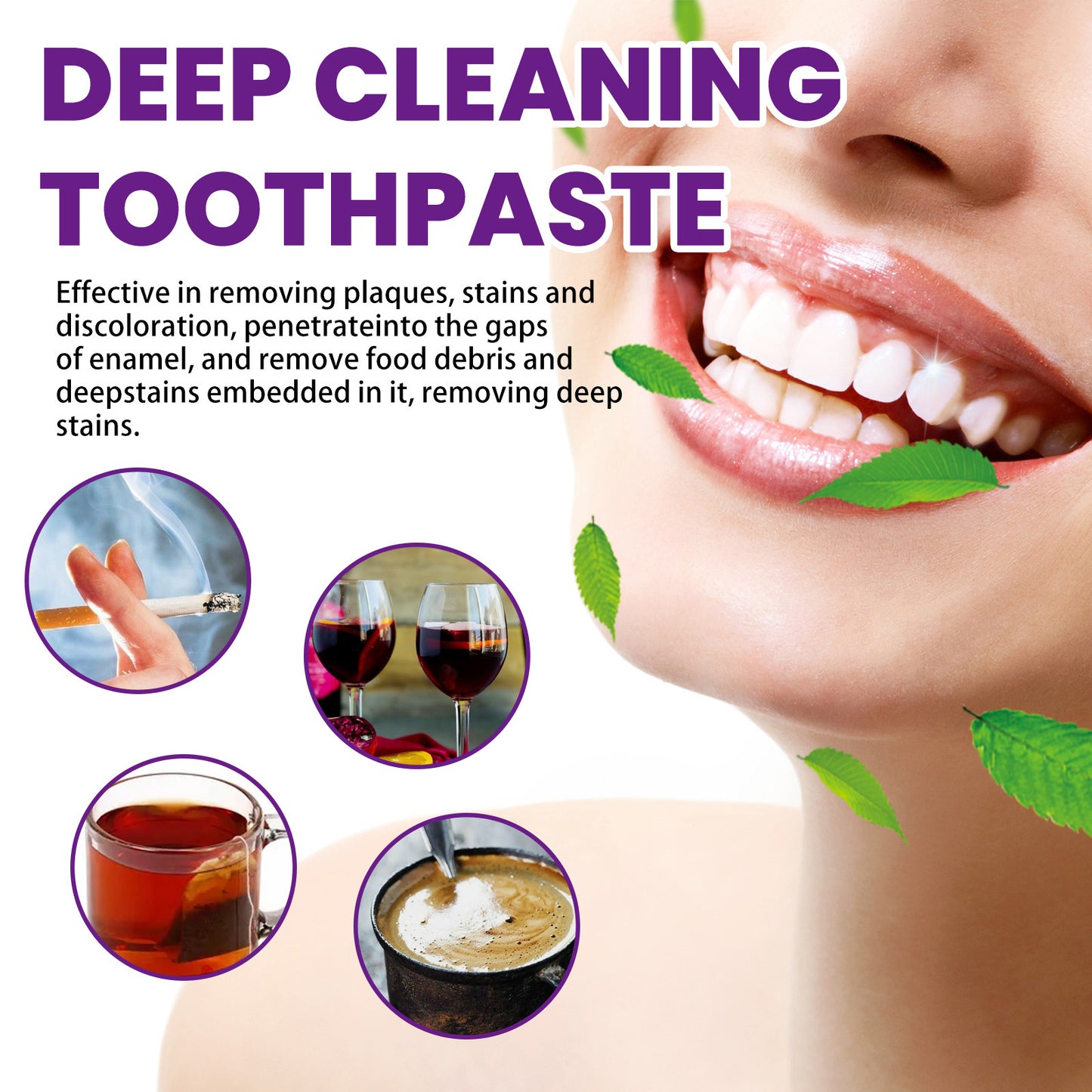 Purple Whitening Toothpaste Cleaning Care