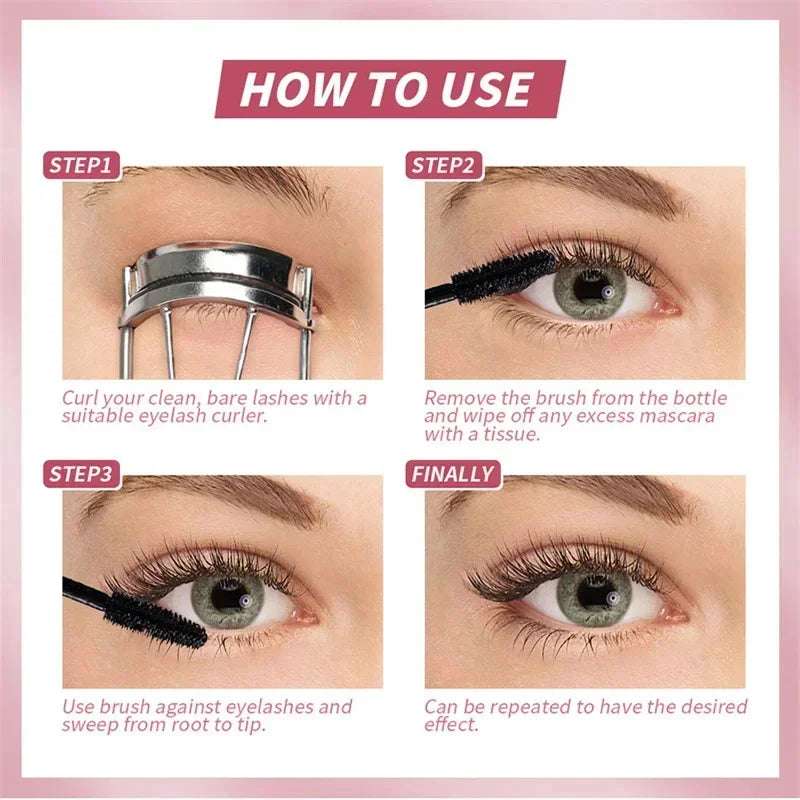 Eyelashes Lengthening Mascara Waterproof Long Lasting Silky Lash Black Eyelashes Extension Make up Beauty Eye Korean Cosmetic